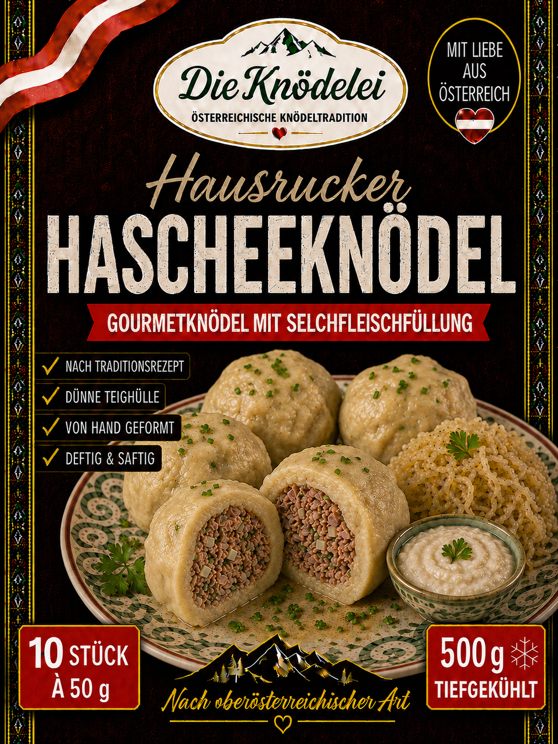 Hausrucker Hascheeknödel – Deftig gefüllt · nach oberösterreichischer Art