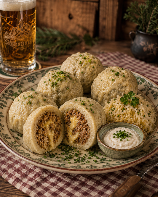 Vorarlberger Alpenknödel – Mit Bergkäse & Alpenkräutern · nach Vorarlberger Art